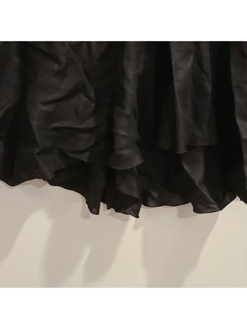 Simply JM linen skirt w/raised wht stitch pattern
